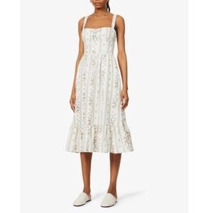 Reformation Maegan Linen Dress size 4 Heath color midi